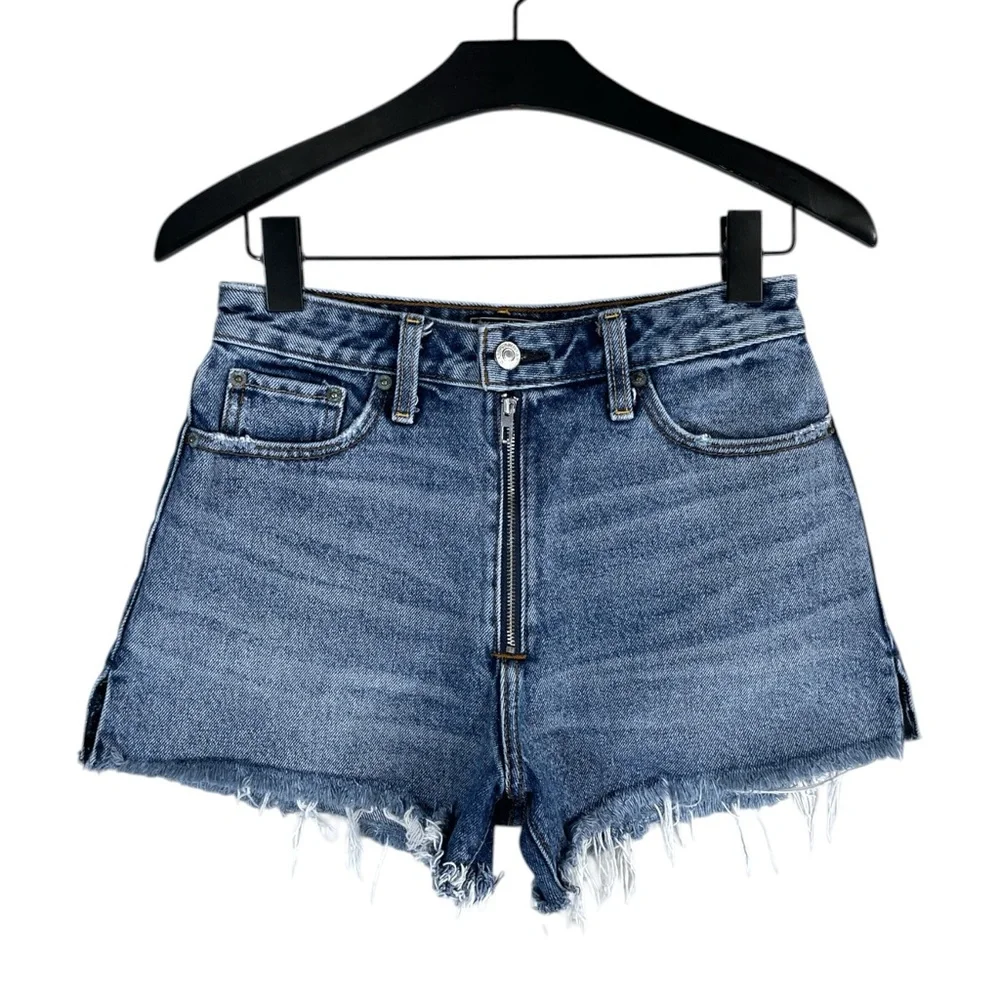 Abercrombie & Fitch Annie High Rise Jean Cut Off Shorts With exposed zipper 25/0